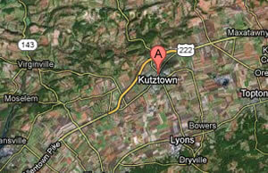 Map of Kutztown, PA